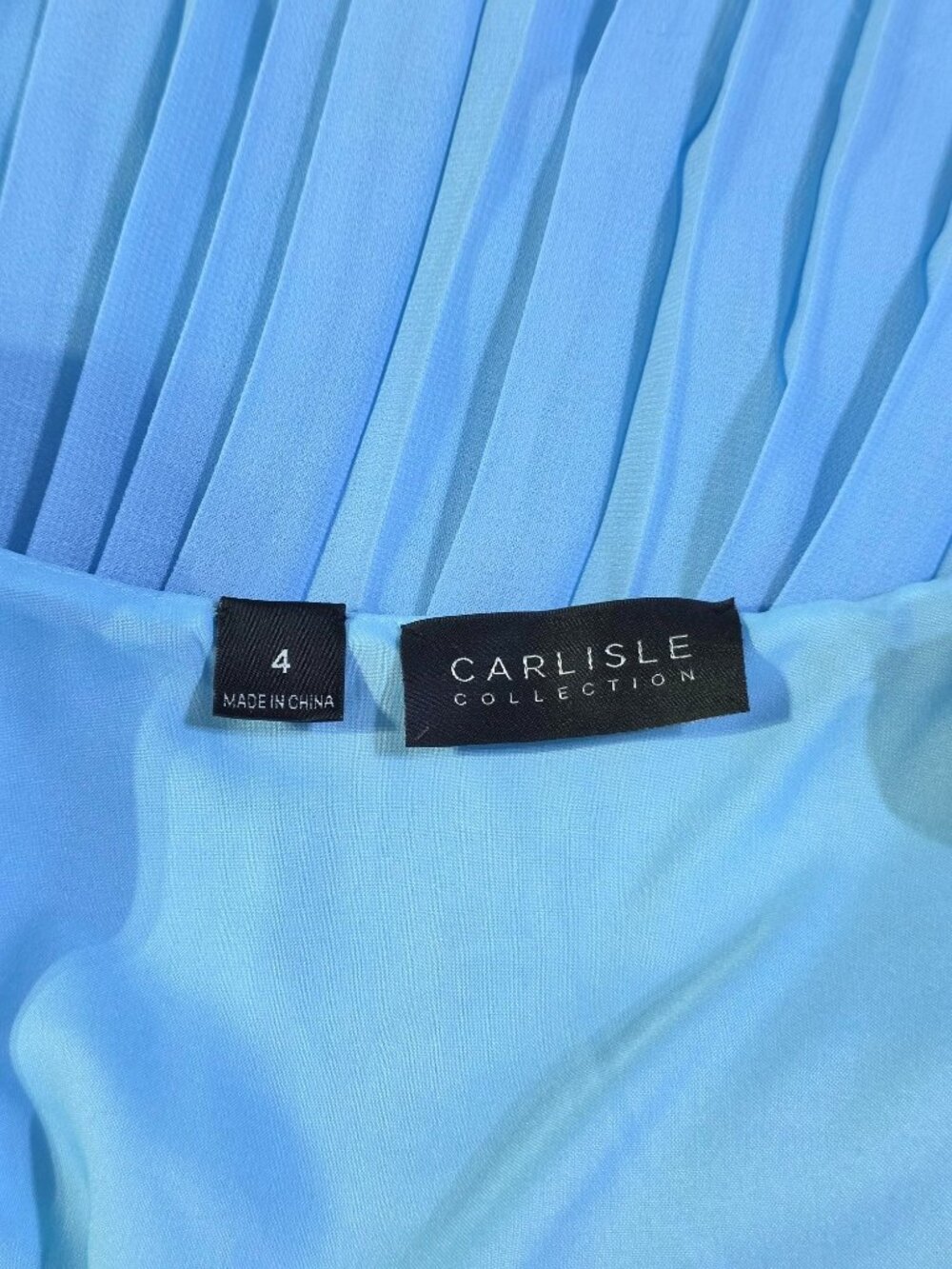 Carlisle Collection Womens Blue Pleated Embroidered White Floral Skirt Sz 4 3894 - Picture 7 of 12